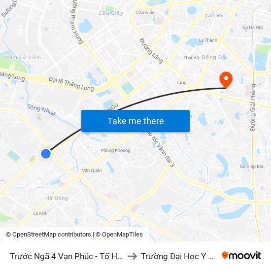 Trước Ngã 4 Vạn Phúc - Tố Hữu 50m to Trường Đại Học Y Hà Nội map