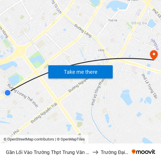 Gần Lối Vào Trường Thpt Trung Văn (Qua Ngã 4 Lương Thế Vinh - Tố Hữu) to Trường Đại Học Y Hà Nội map