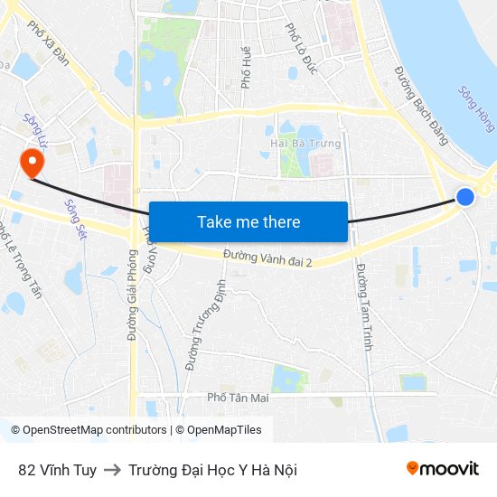 82 Vĩnh Tuy to Trường Đại Học Y Hà Nội map