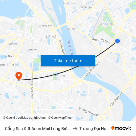 Cổng Sau Kđt Aeon Mail Long Biên - Đường Nội Bộ Kđt to Trường Đại Học Y Hà Nội map