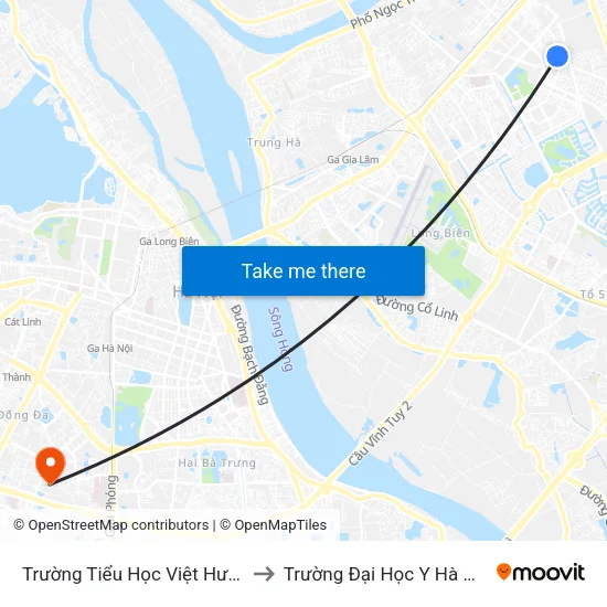 Trường Tiểu Học Việt Hưng to Trường Đại Học Y Hà Nội map