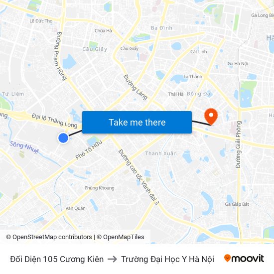 Đối Diện 105 Cương Kiên to Trường Đại Học Y Hà Nội map