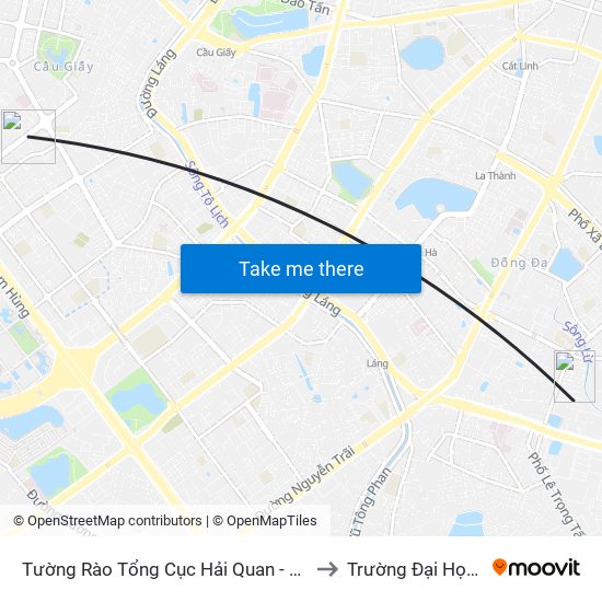 Tường Rào Tổng Cục Hải Quan - 9 Dương Đình Nghệ to Trường Đại Học Y Hà Nội map