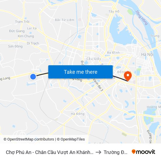 Chợ Phú An - Chân Cầu Vượt An Khánh (Đối Diện Số Nhà 24 Chân Cầu Vượt An Khánh) to Trường Đại Học Y Hà Nội map