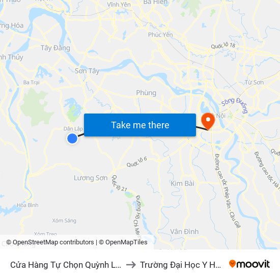 Cửa Hàng Tự Chọn Quỳnh Lương to Trường Đại Học Y Hà Nội map