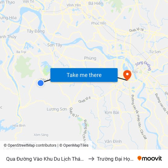 Qua Đường Vào Khu Du Lịch Thác Bạc Suối Sao 50m to Trường Đại Học Y Hà Nội map