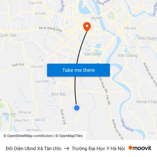 Đối Diện Ubnd Xã Tân Ước to Trường Đại Học Y Hà Nội map