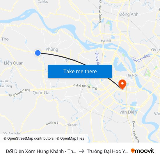 Đối Diện Xóm Hưng Khánh - Thôn Yên Dục to Trường Đại Học Y Hà Nội map