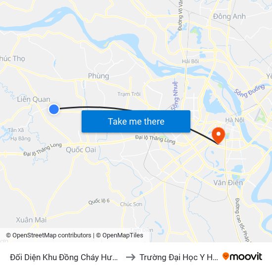 Đối Diện Khu Đồng Cháy Hưng Ngải to Trường Đại Học Y Hà Nội map