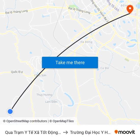 Qua Trạm Y Tế Xã Tốt Động 20m to Trường Đại Học Y Hà Nội map