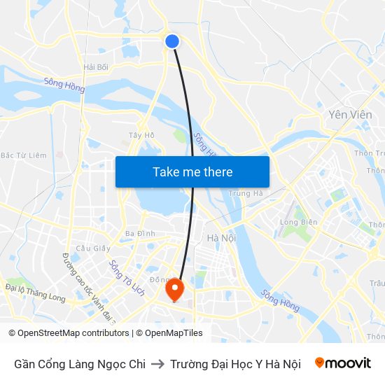 Gần Cổng Làng Ngọc Chi to Trường Đại Học Y Hà Nội map