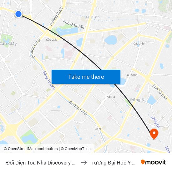 Đối Diện Tòa Nhà Discovery Complex to Trường Đại Học Y Hà Nội map