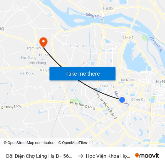 Đối Diện Chợ Láng Hạ B - 564 Đường Láng to Học Viện Khoa Học Quân Sự map