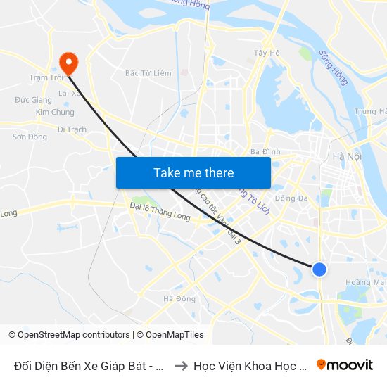 Đối Diện Bến Xe Giáp Bát - Giải Phóng to Học Viện Khoa Học Quân Sự map