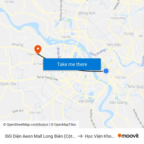 Đối Diện Aeon Mall Long Biên (Cột Điện T4a/2a-B Đường Cổ Linh) to Học Viện Khoa Học Quân Sự map
