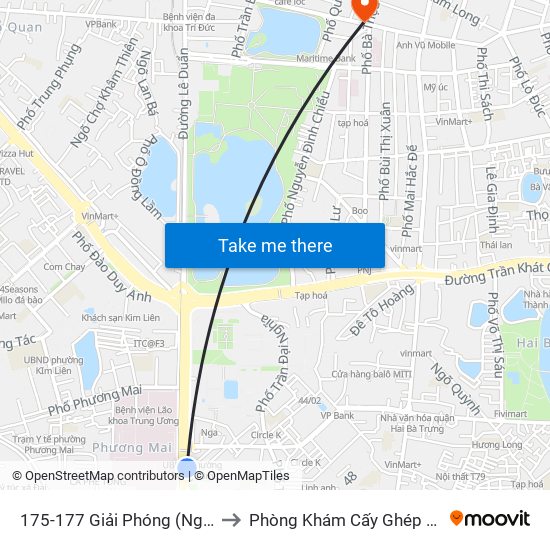 175-177 Giải Phóng (Ngã 3 Lê Thanh Nghị) to Phòng Khám Cấy Ghép Tóc Y Học Quốc Tế map