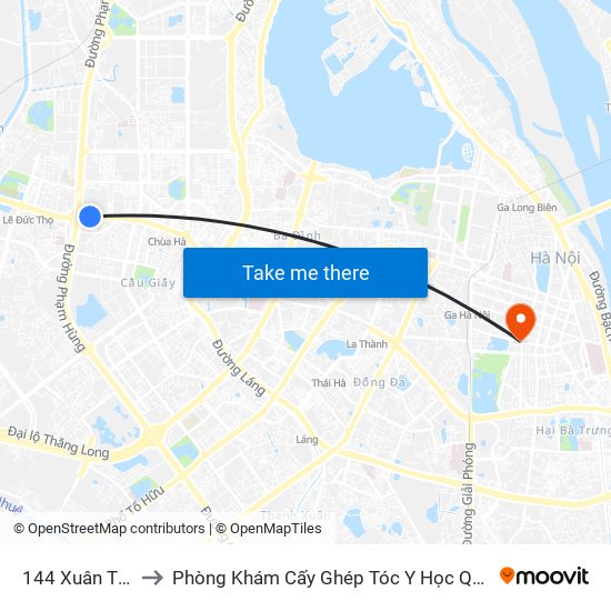 144 Xuân Thủy to Phòng Khám Cấy Ghép Tóc Y Học Quốc Tế map