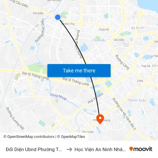 Đối Diện Ubnd Phường Từ Liêm to Học Viện An Ninh Nhân Dân map