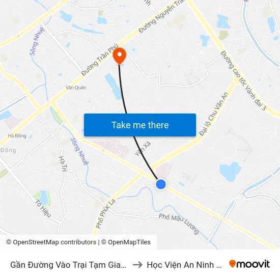 Gần Đường Vào Trại Tạm Giam - Cầu Bươu to Học Viện An Ninh Nhân Dân map