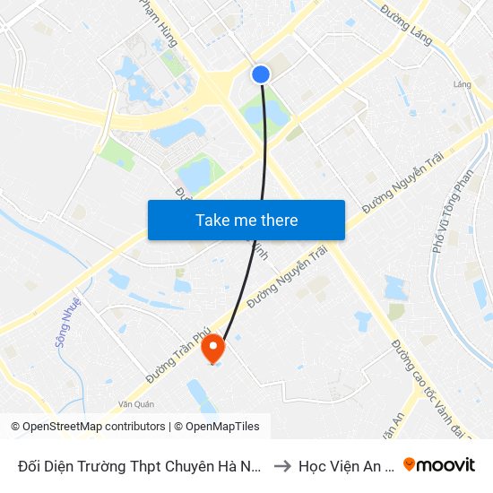 Đối Diện Trường Thpt Chuyên Hà Nội - Amsterdam (Hoàng Minh Giám) to Học Viện An Ninh Nhân Dân map