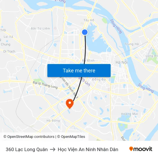 360 Lạc Long Quân to Học Viện An Ninh Nhân Dân map