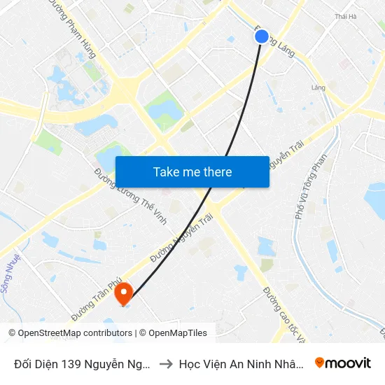 Đối Diện 139 Nguyễn Ngọc Vũ to Học Viện An Ninh Nhân Dân map