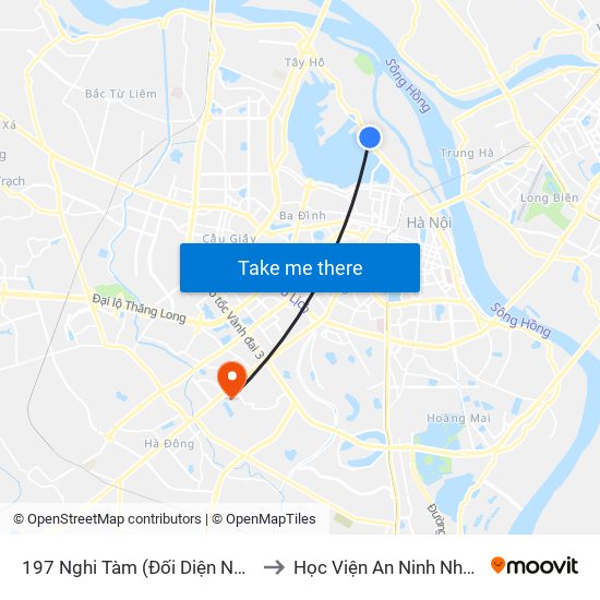 197 Nghi Tàm (Đối Diện Ngõ 276) to Học Viện An Ninh Nhân Dân map