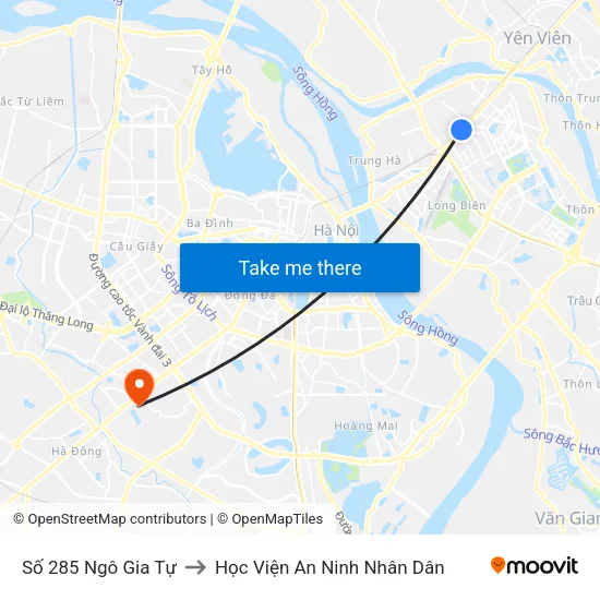 Số 285 Ngô Gia Tự to Học Viện An Ninh Nhân Dân map