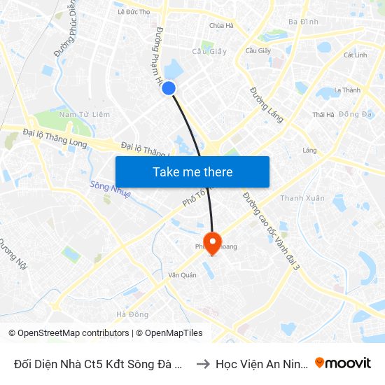 Đối Diện Nhà Ct5 Kđt Sông Đà Mỹ Đình - Phạm Hùng to Học Viện An Ninh Nhân Dân map