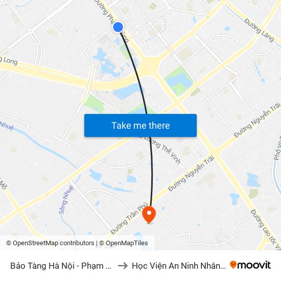 Bảo Tàng Hà Nội - Phạm Hùng to Học Viện An Ninh Nhân Dân map