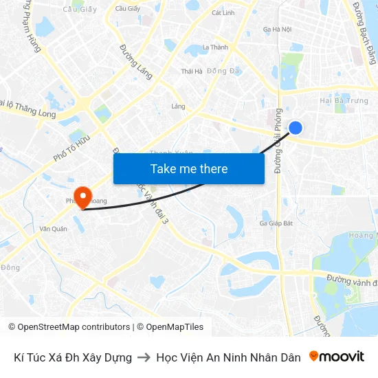 Kí Túc Xá Đh Xây Dựng to Học Viện An Ninh Nhân Dân map