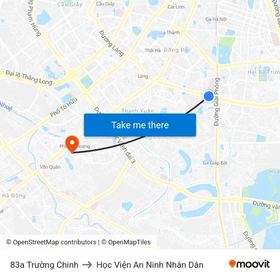 83a Trường Chinh to Học Viện An Ninh Nhân Dân map