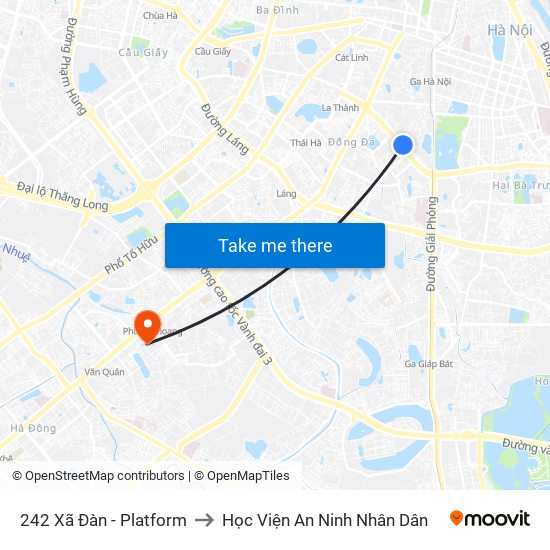 242 Xã Đàn - Platform to Học Viện An Ninh Nhân Dân map