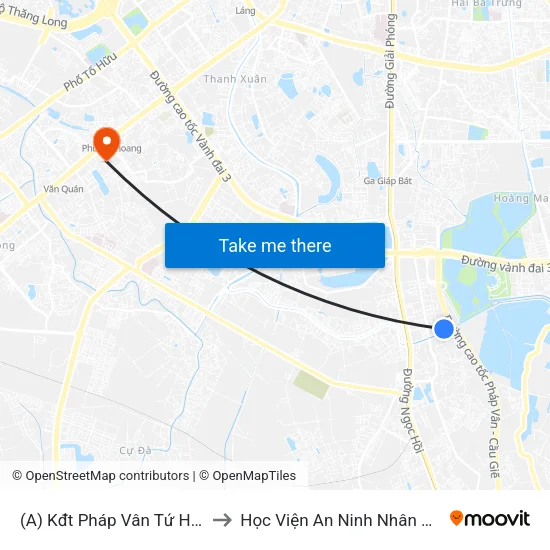 (A) Kđt Pháp Vân Tứ Hiệp to Học Viện An Ninh Nhân Dân map