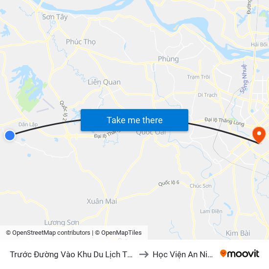 Trước Đường Vào Khu Du Lịch Thác Bạc Suối Sao 30m to Học Viện An Ninh Nhân Dân map