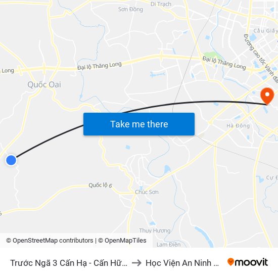 Trước Ngã 3 Cấn Hạ - Cấn Hữu - Quốc Oai to Học Viện An Ninh Nhân Dân map