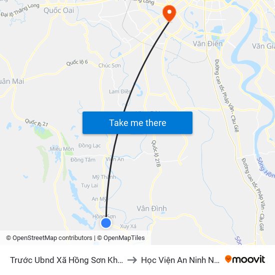 Trước Ubnd Xã Hồng Sơn Khoảng 50m to Học Viện An Ninh Nhân Dân map