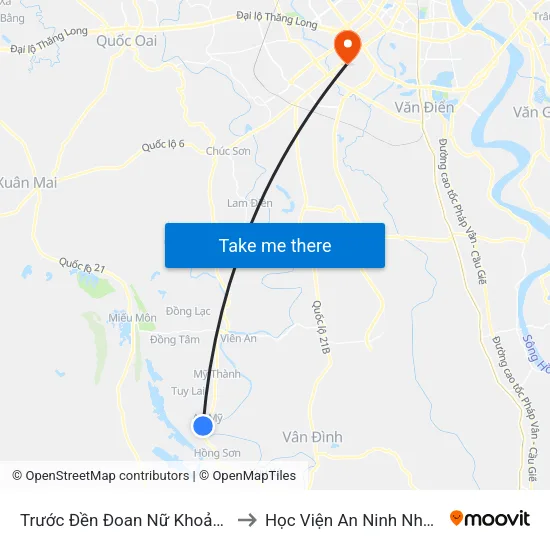 Trước Đền Đoan Nữ Khoảng 70m to Học Viện An Ninh Nhân Dân map