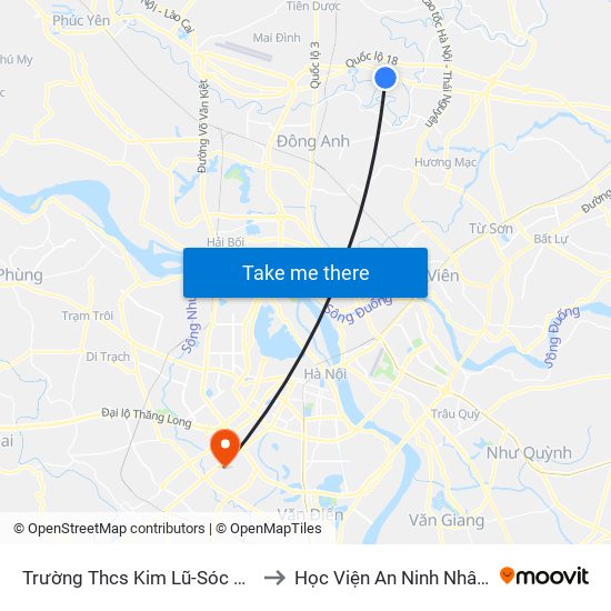 Trường Thcs Kim Lũ-Sóc Sơn-Hn to Học Viện An Ninh Nhân Dân map