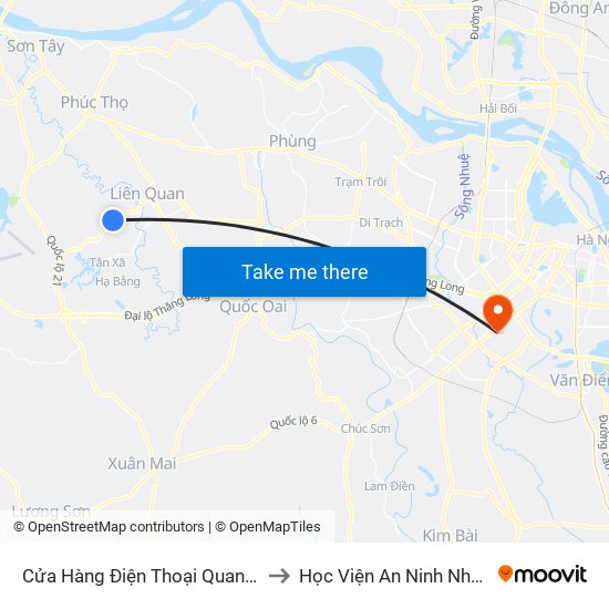 Cửa Hàng Điện Thoại Quang Chính to Học Viện An Ninh Nhân Dân map