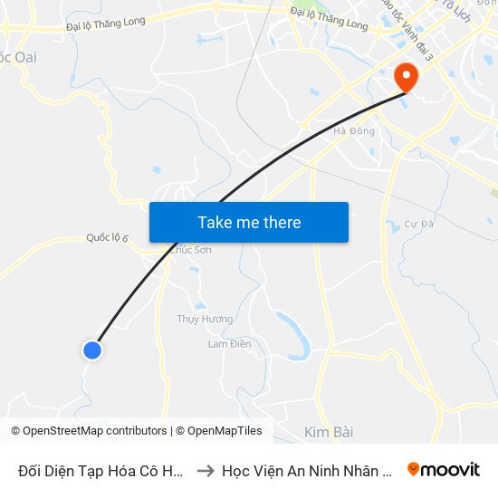 Đối Diện Tạp Hóa Cô Hạnh to Học Viện An Ninh Nhân Dân map