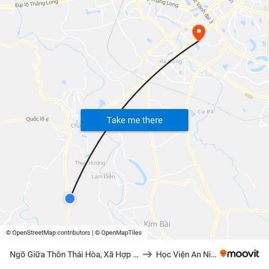 Ngõ Giữa Thôn Thái Hòa, Xã Hợp Đồng, Chương Mỹ, Tl 419 to Học Viện An Ninh Nhân Dân map