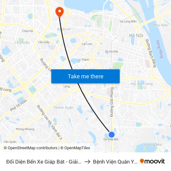 Đối Diện Bến Xe Giáp Bát - Giải Phóng to Bệnh Viện Quân Y 354 map