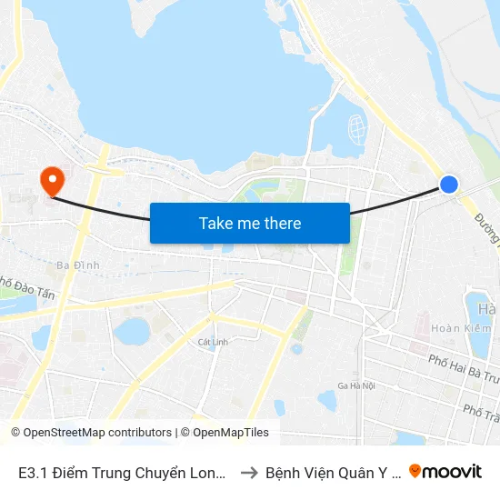 E3.1 Điểm Trung Chuyển Long Biên to Bệnh Viện Quân Y 354 map