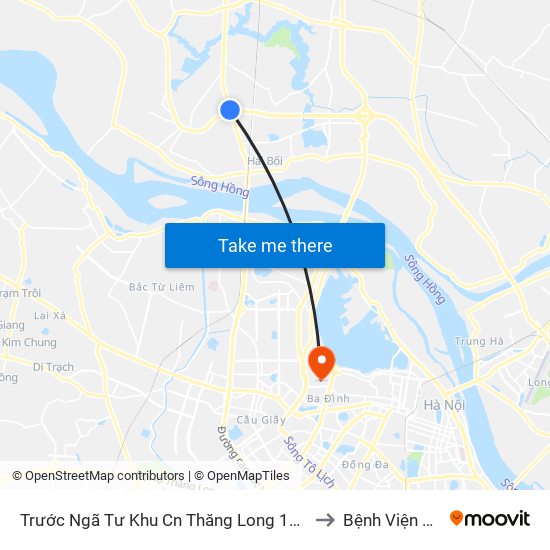 Trước Ngã Tư Khu Cn Thăng Long 100m (Chiều Nội Bài - Hà Nội) to Bệnh Viện Quân Y 354 map