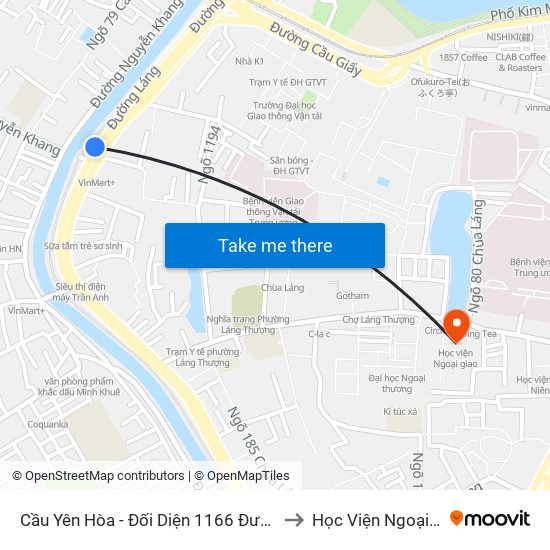 Cầu Yên Hòa - Đối Diện 1166 Đường Láng to Học Viện Ngoại Giao map