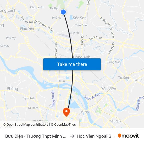 Bưu Điện - Trường Thpt Minh Phú to Học Viện Ngoại Giao map