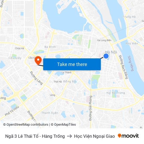 Ngã 3 Lê Thái Tổ - Hàng Trống to Học Viện Ngoại Giao map