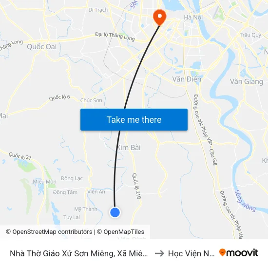 Nhà Thờ Giáo Xứ Sơn Miêng, Xã Miêng Thượng - Tỉnh Lộ 429b to Học Viện Ngoại Giao map