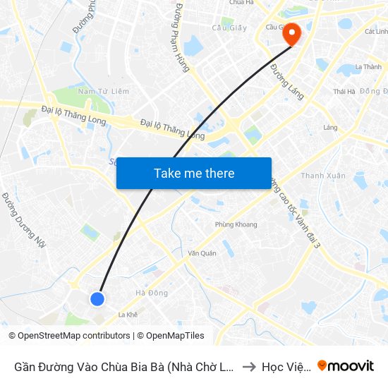 Gần Đường Vào Chùa Bia Bà (Nhà Chờ La Khê Tuyến Brt 01) - Ngõ 32 Lê Trọng Tấn (Hà Đông) to Học Viện Ngoại Giao map